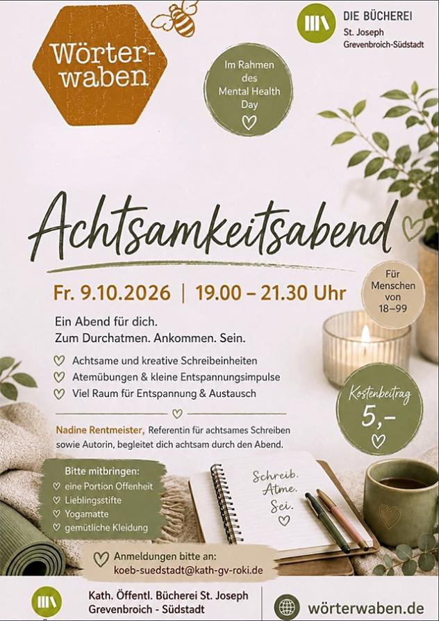 Achtsamkeitsabend (c) worterwaben.de - Nadine Rentmeister Achtsamkeitsabend